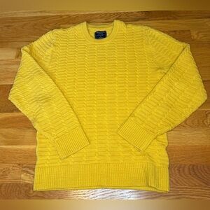 Abercrombie & Fitch Yellow Cable Knit Sweater Small Cozy Crewneck Pullover